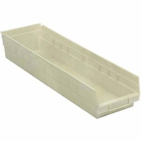 GLOBAL INDUSTRIAL Plastic Nesting Storage Shelf Bin 6-5/8inW x 23-5/8inD x 4inH Beige 184842BG